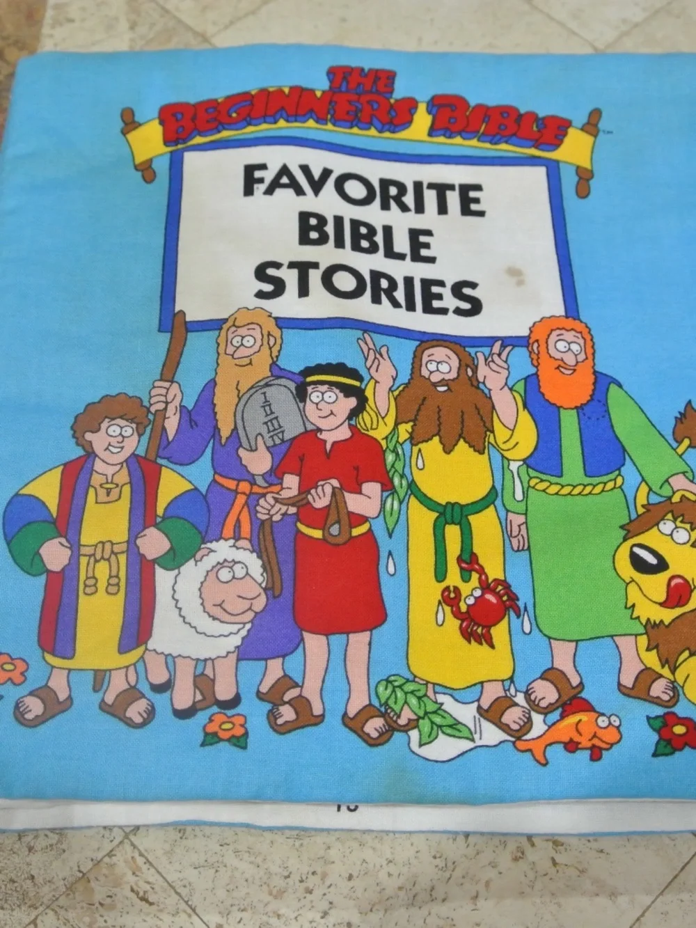 VINTAGE THE BEGINNERS BIBLE FAVORITE BIBLE STORIES FABRIC BOOK